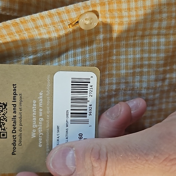 Patagonia Women's Lightweight A/C Shirt: ORANGE/CREAM: NEW WITH TAGS: SIZE XS - Picture 5 of 7